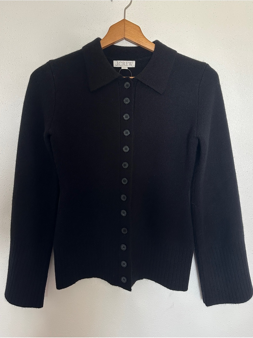 J.Crew Milano-Stitch Cinched-Waist Cardigan Sweater NWT Black XXS - Picture 2 of 9